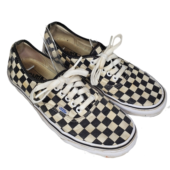 Vans Shoes - White and black checkerboard Vans lace up
